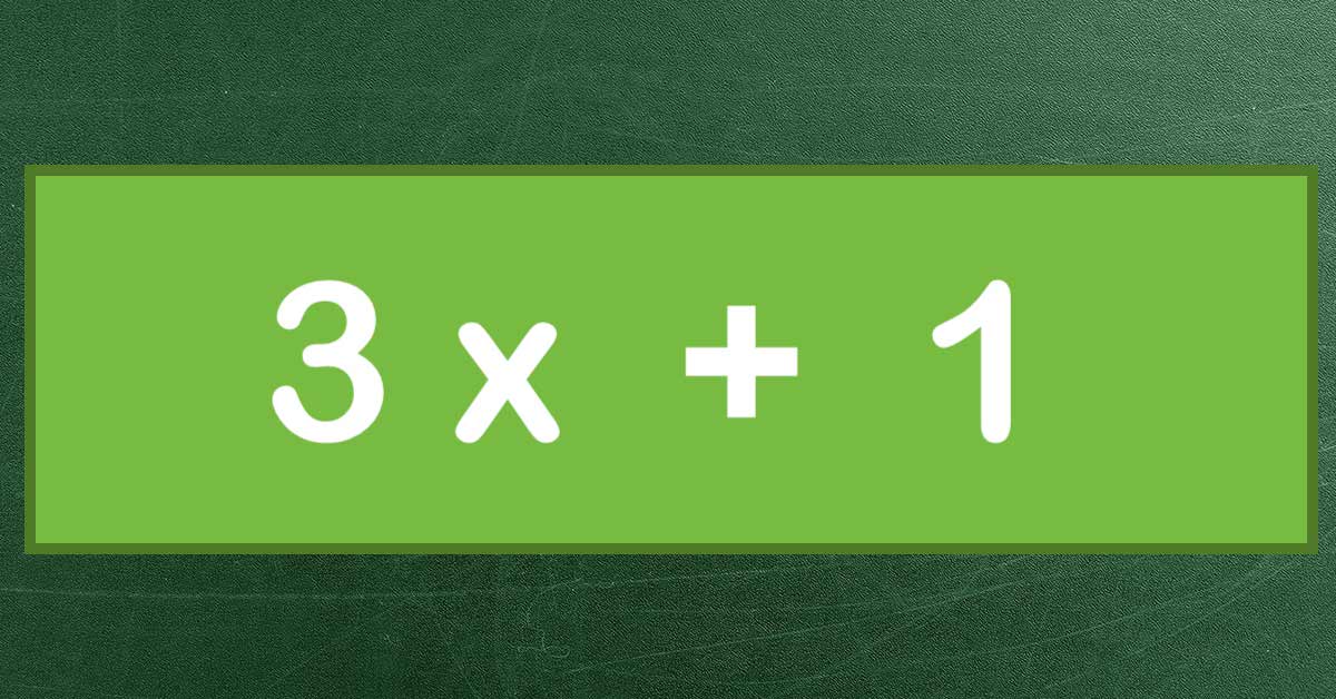 math equation 3x + 1 written on chalkboard