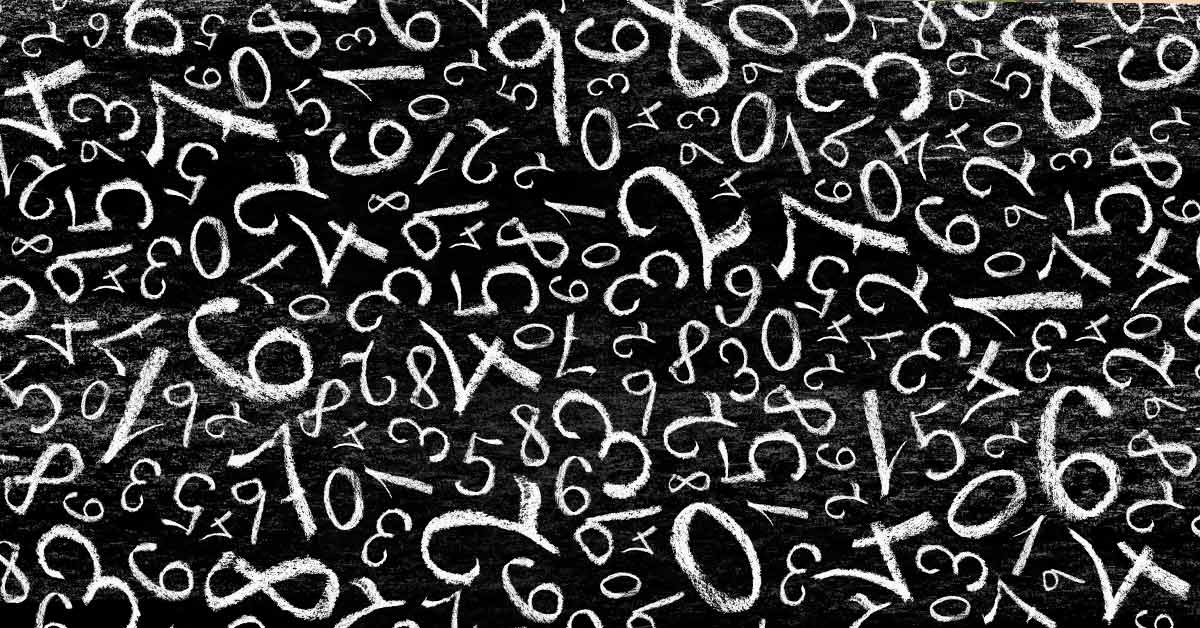 random black and white numbers jumbled all over