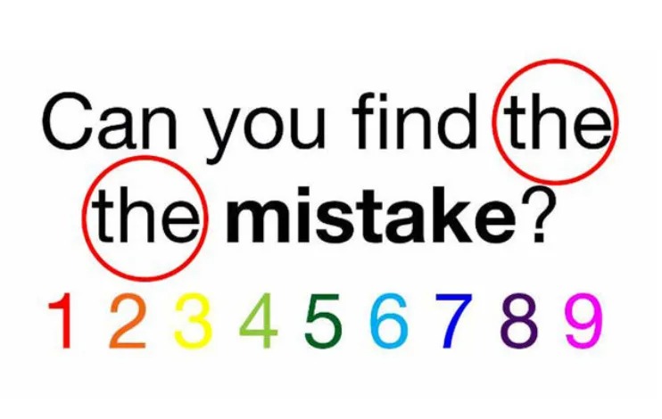 visual puzzle solution: can you find the the mistake? 1 2 3 4 5 6 7 8 9