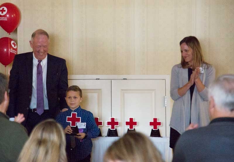 J. T. being awarded the East Idaho Red Cross Hero Award