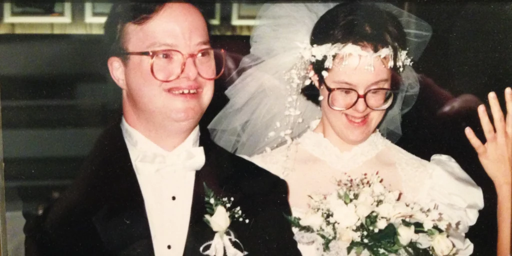 Paul Scharoun-DeForge and his wife Kris at their wedding back in 1993 