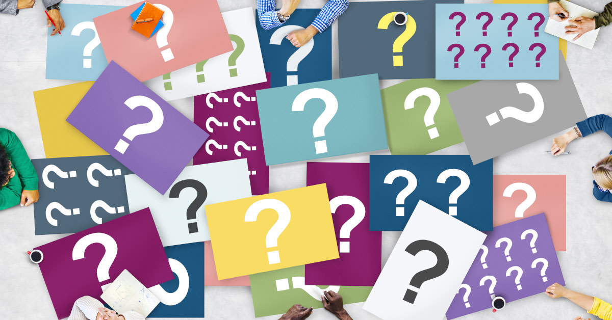 various colours and styles of question marks