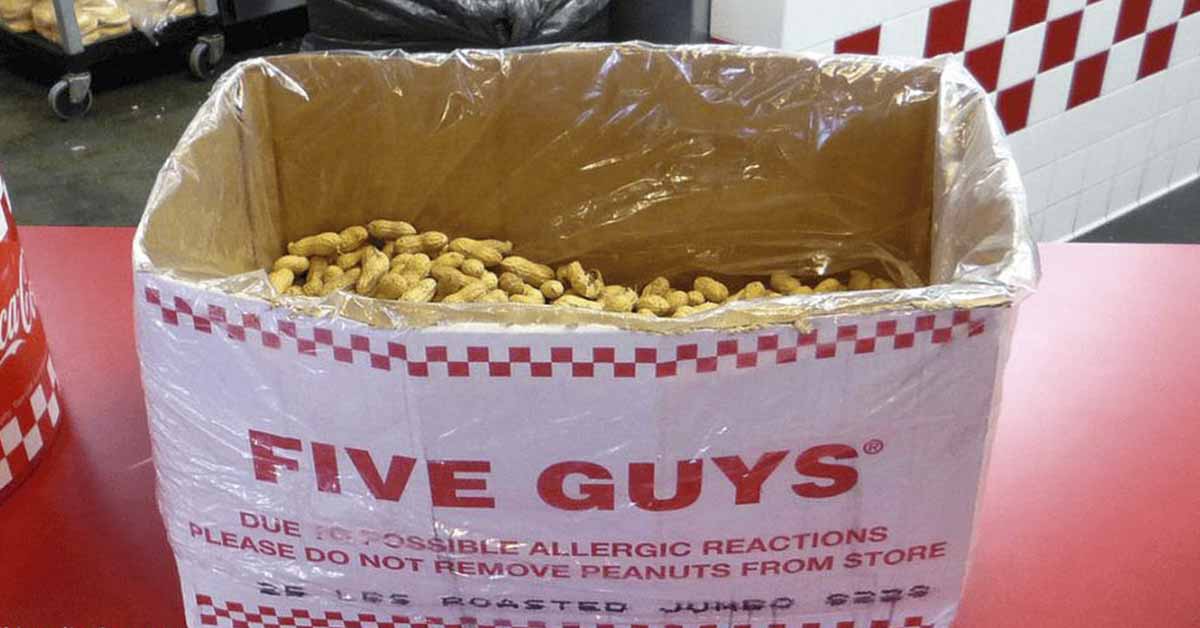 Why Five Guys Offers Free Peanuts To Its Customers