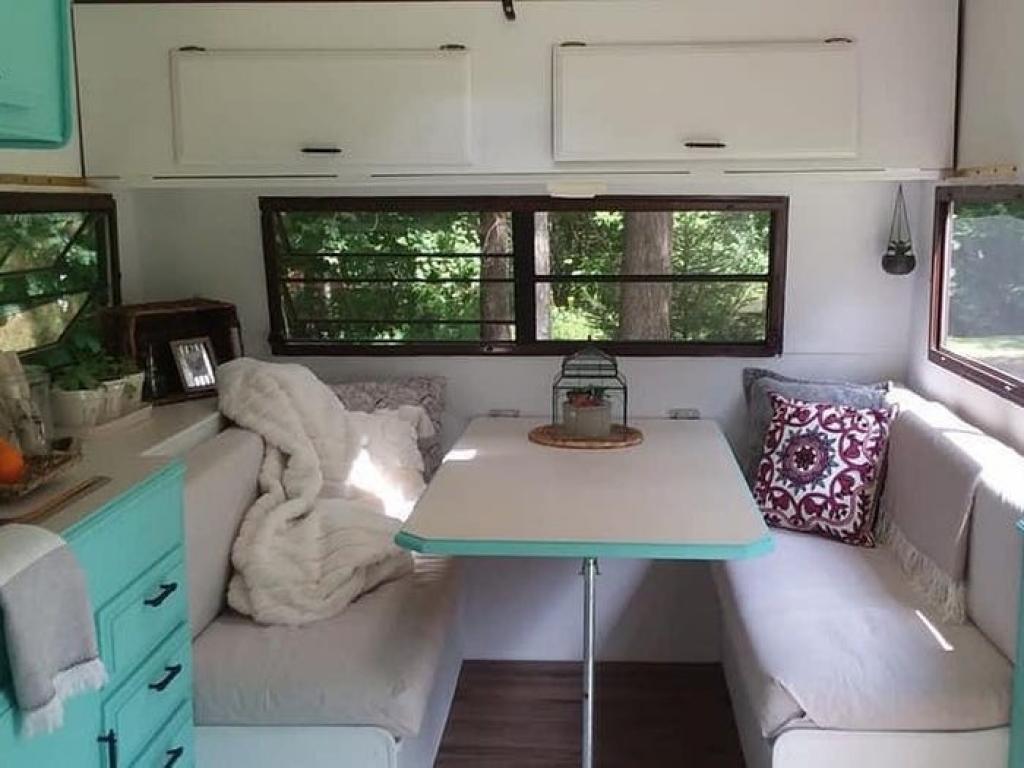eating area renovated in camper 